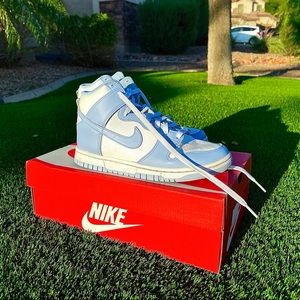 Nike Wmns Dunk High ‘Aluminum’ | Size: Woman 6.5 | Color: Aluminum (Baby Blue)